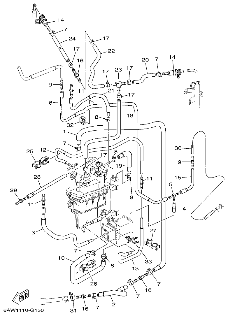 Yamaha F350AET, FL350AET FUEL INJECTION PUMP 2 parts diagram